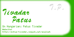 tivadar patus business card